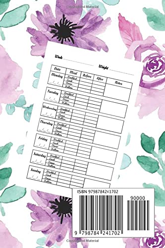 Miniatura 2 de Blood Sugar Log Book Pocket Size Daily Diabetes Glucose Tracker Journal Weekly Blood Sugar Diary Small 4 x 6 inch 2 Year or 106 Weeks of Blood