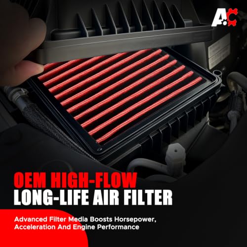 Image of High-Flow Engine Air Filter Compatible with 2002-2026 Dodge Ram 1500 2500 3500 4500 5500, Washable and Reusable Replacement Filter for 3.6L 3.7L 4.7L 5.7L 5.9L 6.7L V6 V8 V10 Engines, 33-2247