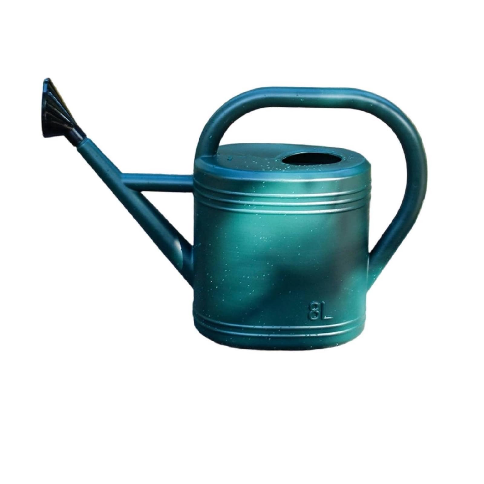 Leicht Blumengießkanne mit Tülle, Grün, 8L | Gießkanne mit Brausekopf, stabil, Kunststoffgießkanne, für Garten
