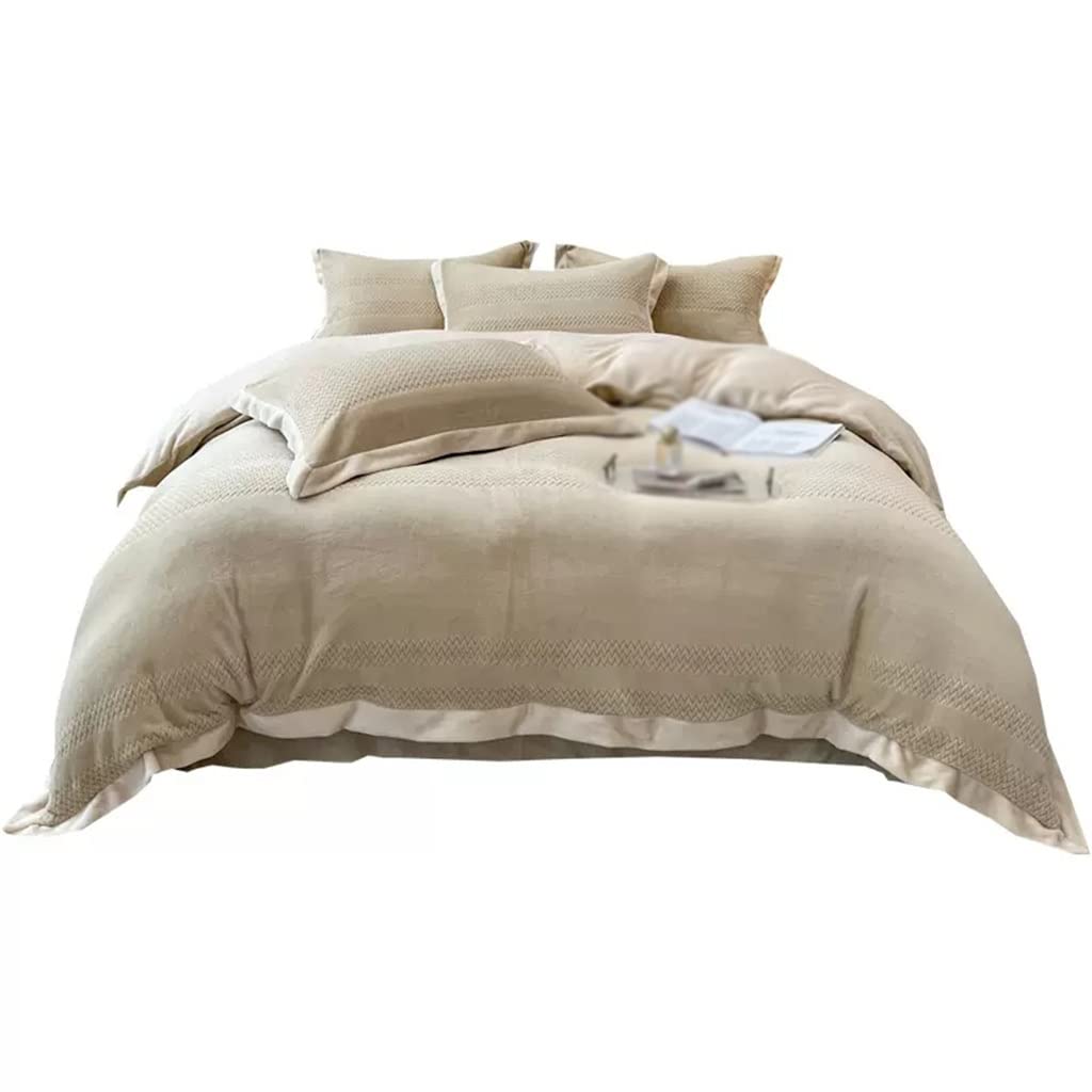 Juego de cama de terciopelo WolFum de cuatro piezas para el invierno polar de 220 x 240 cm
