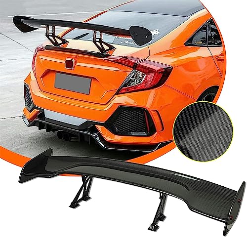 Ombialo 57 Inch Universal Rear Trunk Spoiler GT Racing Style Fit for Sedans Coupe Hatchback Adjustable Trunk Spoiler Wing (Carbon Fiber Look)