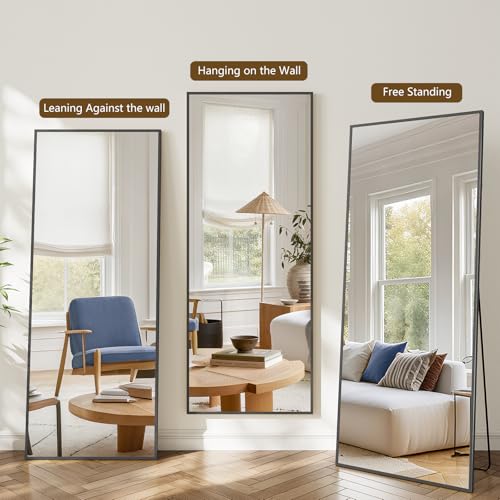 Image of Koonmi 67 inchx30 inch Floor Mirror Full Length, Large Black Mirror