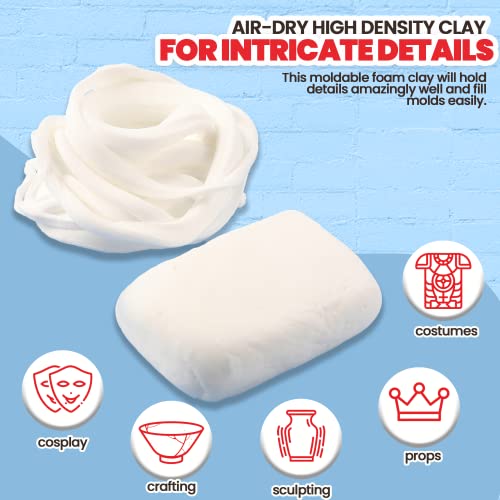 Image of 3.3 lbs Moldable Cosplay Foam Clay (White) - High Density and Hiqh Quality for Intricate Designs | Air Dries to Perfection for Cutting with a Knife or Rotary Tool, Sanding or Shaping (Pack of 2)