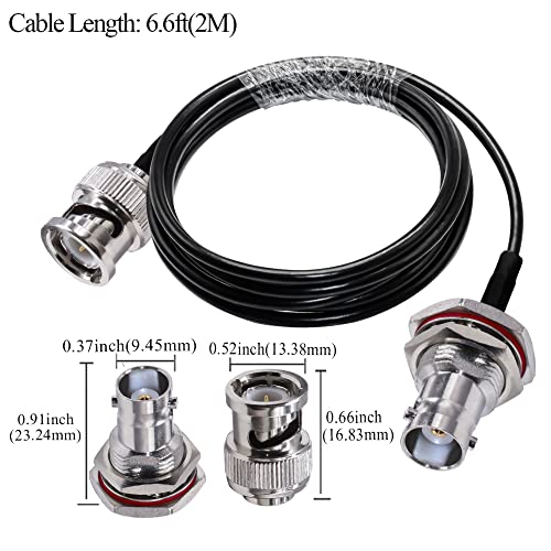 TUOLNK BNC Jumper Cable RG58 BNC Male to BNC Female Bulkhead Low Loss 50 ohm CB Radio Coax Cable 6.6ft(2M) Wifi Antenna Extension Cable for HAM Radio Antenna Security CCTV System - Image 4