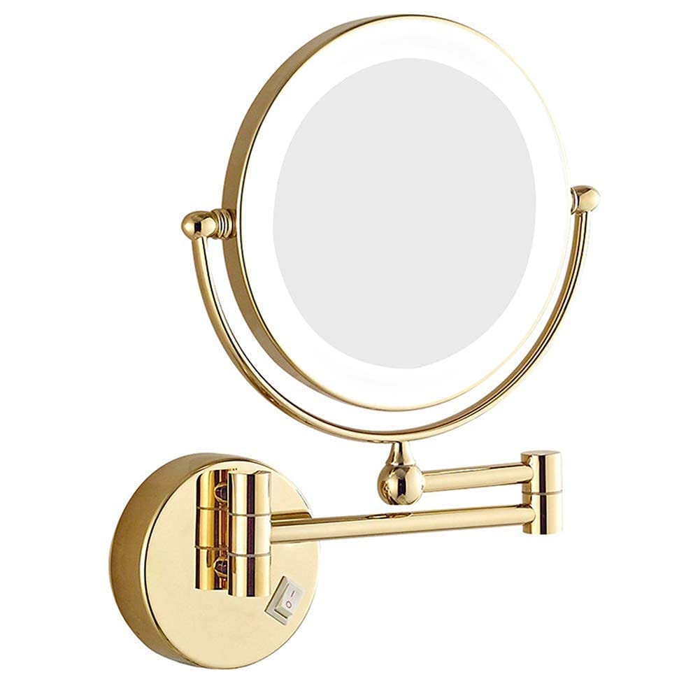 Miroir de salle de bain grossissant miroir de maquillage pliable et pivotant 360°