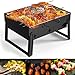 GolWof Barbacoa Portátil Barbacoa Plegable Barbacoa de Acero Inoxidable Barbacoa Carbón Parrilla con BBQ Tapete, BBQ Clip y Cepillo de Aceite para Exterior Picnic Jardín Campamento 44 * 29 * 23cm