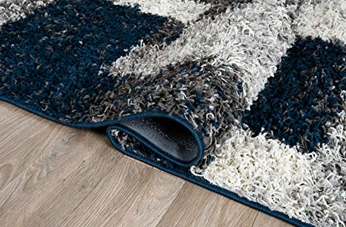 Tapete moderno shag azul marino 7'10"x10' miniatura 5