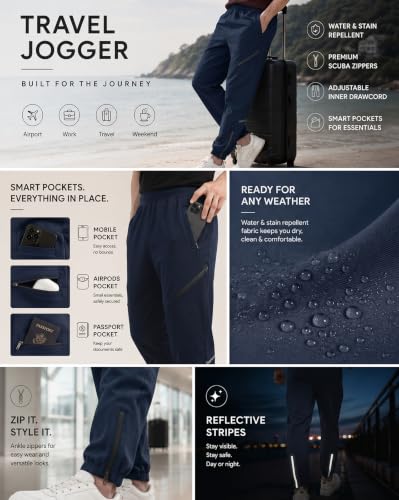 Image of NOBERO Men's Oversized Travel Joggers | Loose Fit | Baggy Relaxed Fit Joggers for Travel