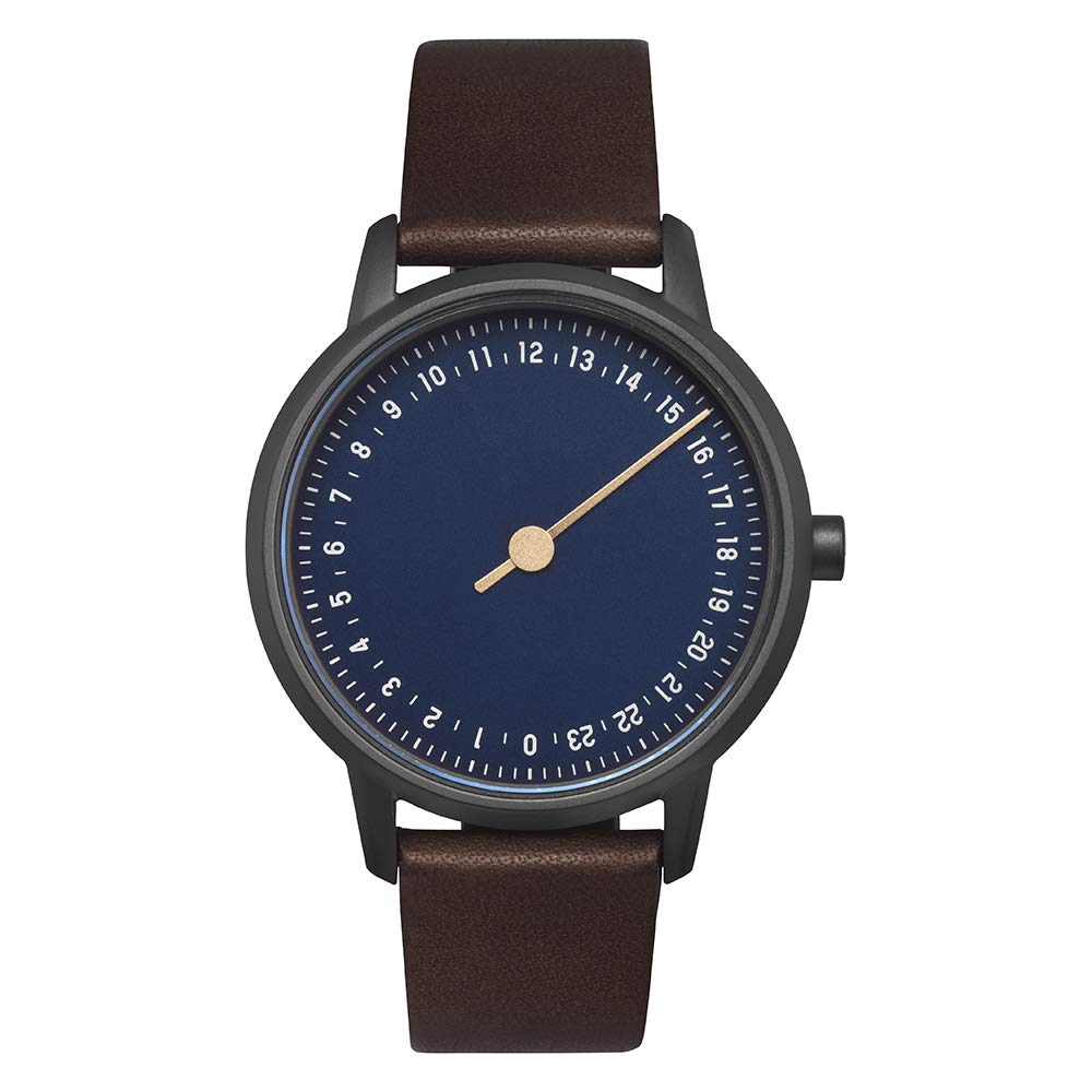 slowRound-S 06 - Dark Brown Vintage Leather, Anthracite Case, Blue Dial