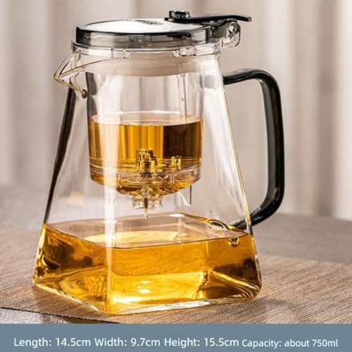 Tetera de vidrio resistente al calor de 750 ml para uso doméstico 4