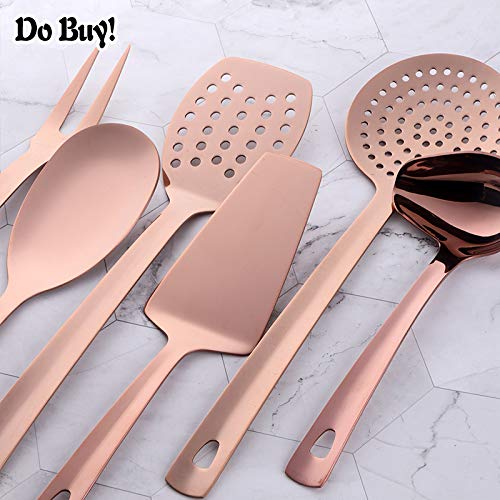 Set Di 12 Utensili Da Cucina In Acciaio Inox - Design In Oro Rosa, Per Cucina Professionale E Casa