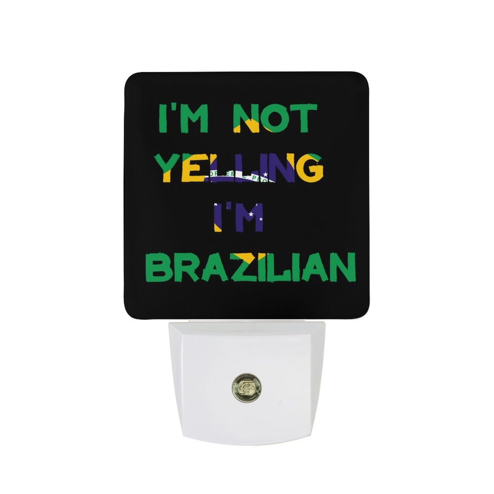 Nqrxadcrt Style I'm Not Yelling I'm Brazilian Brazil Night Light Plug In Wall Lights Bedside Lamp Bedrooms Home Hallways Decoration