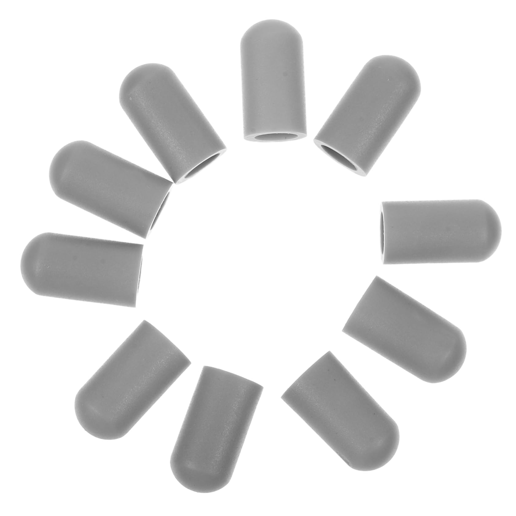 VANZACK 10pcs Drumstick Caps Mute Tips for Quiet Practice Lightweight Accessories Fits Drumsticks Easy to Install Grey Color