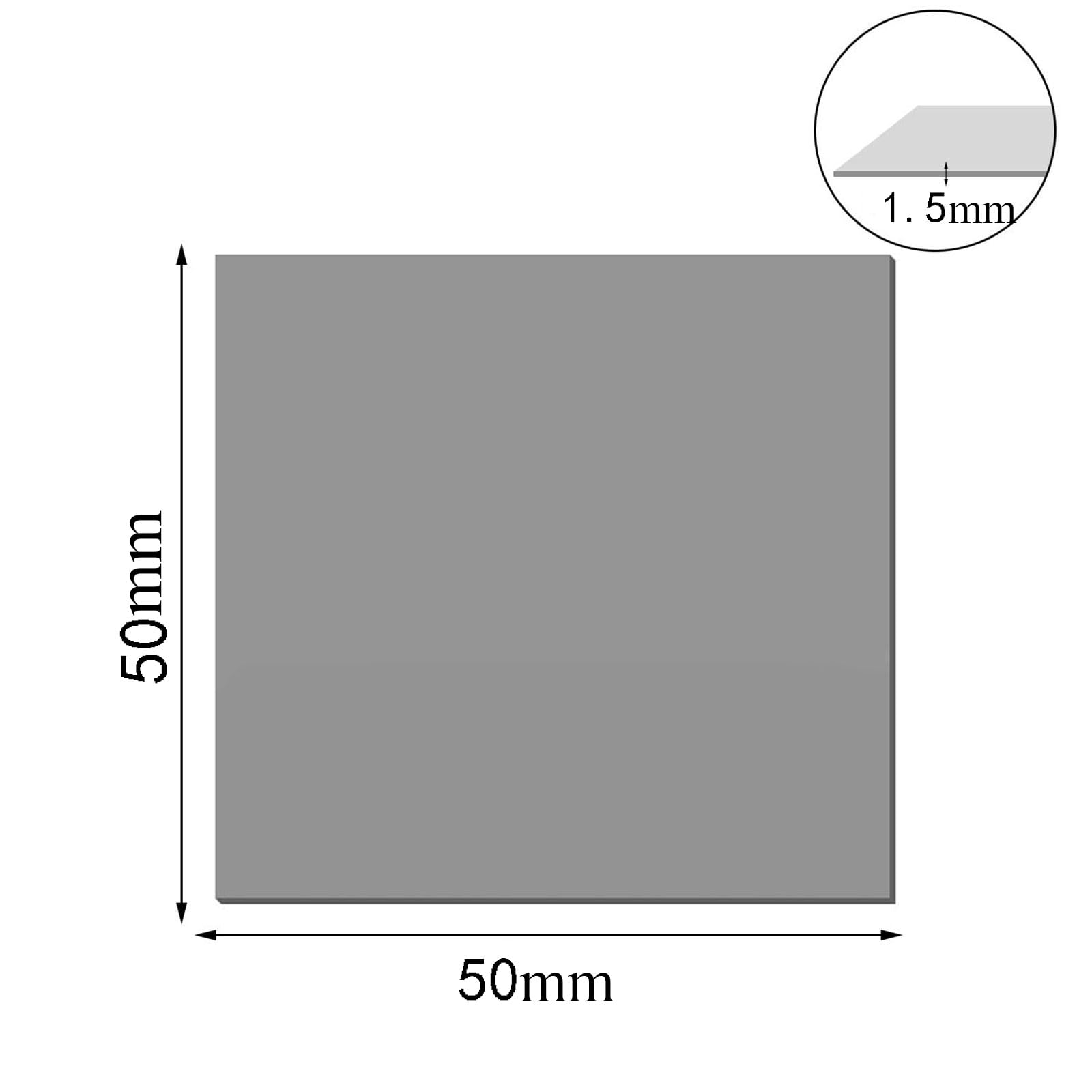 Piastra in alluminio 6061 T6 da 4 pezzi - Lastra piana in alluminio spessa 1,5 mm for fai da te, artigianato e lavorazione(50x50x1.5mm)