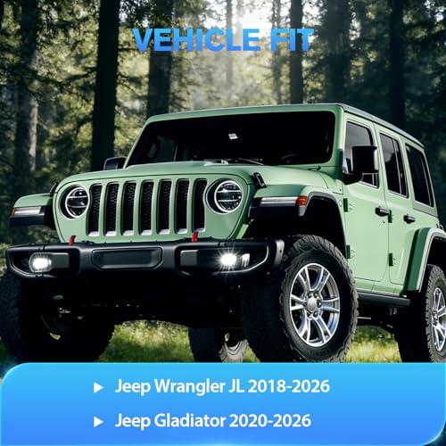 Image of Nilight in-Channel Window Visors for Wrangler JL 2018-2026, 4PCS | Fits Jeep Gladiator 2020-2026, Smoke Acrylic Window Deflectors for Rain Protection and Less Wind Noise