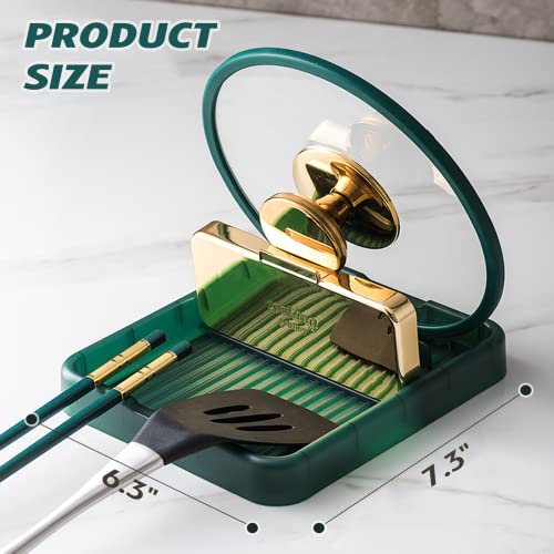 Pot Lid Holders With Removable Drain Tray Lid Stand Rack For Kitchen Cooking Pot Lid Organizer Spoon Rest Holder Cutting Boards Gold Rack #TOP5