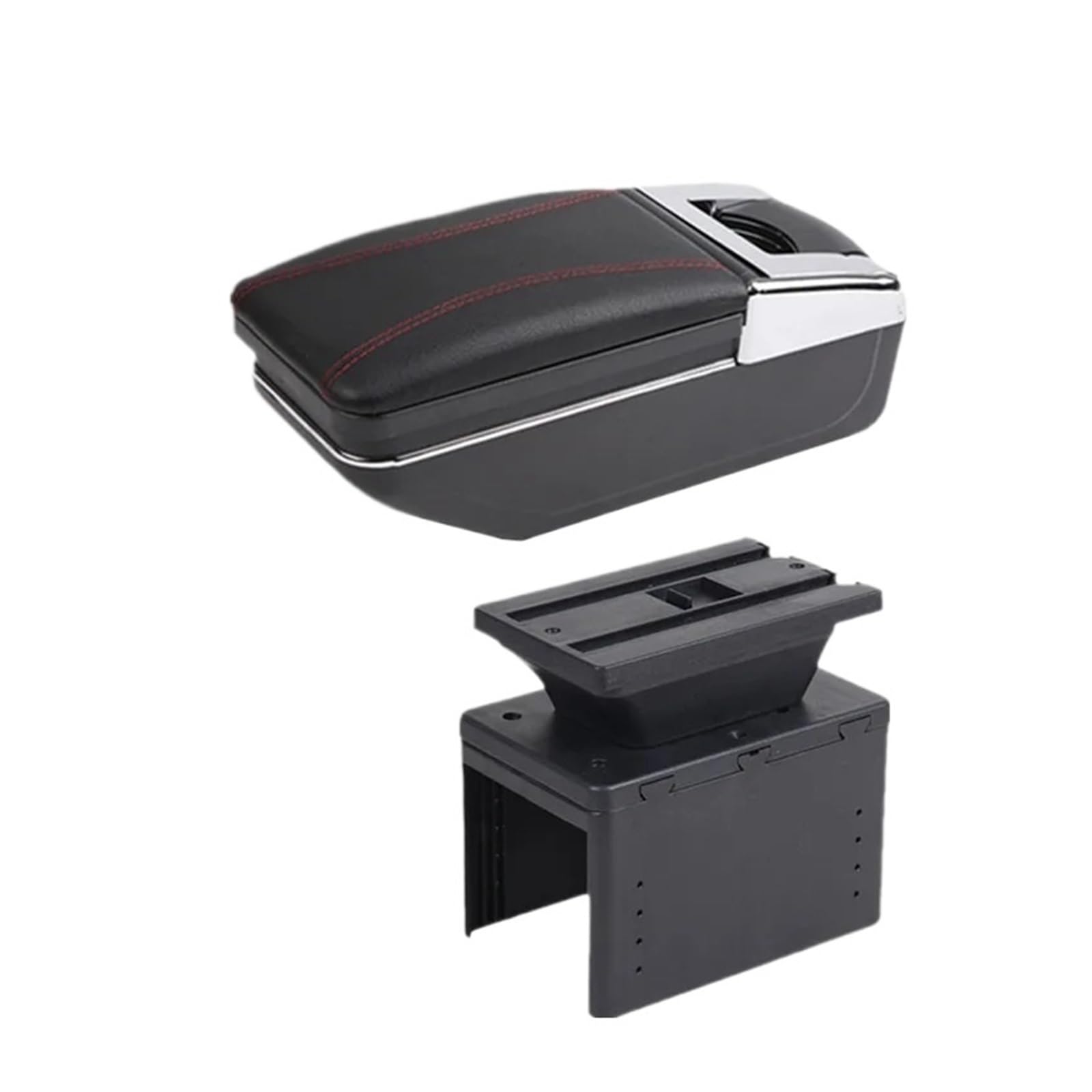 Umdjju A Red Line No Usb For Citroen For C3 Car Armrest Box Center Storage Interior Retrofit Accessories Car Centre Console Armrest Box(A Red Line No Usb)