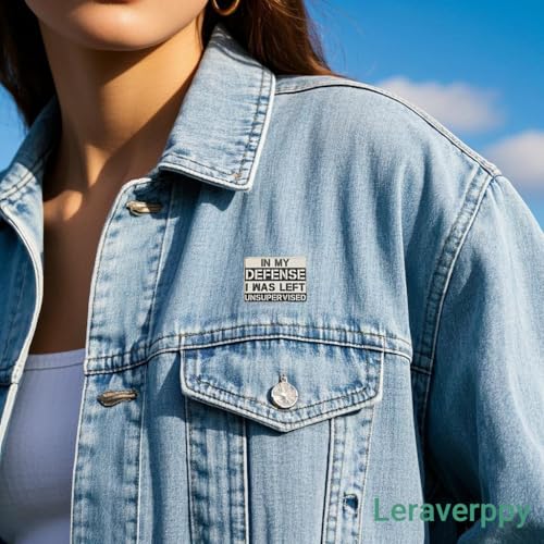 Image of Enamel Pin,In My Defense I Was Left Unsupervised Lapel Pin,Sarcastic Fashion Brooch,Funny Conversation Opener Badge,Gift for BFF Teens Friends,Denim Jacket Jeans Canvas Bags,Decor DIY