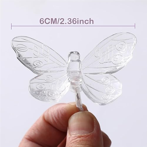 Miniatura 8 de GIHOO Guirnalda de luces de mariposa de 9.8 pies, luces LED transparentes de hadas de mariposa para dormitorio, interior, boda, baby shower,
