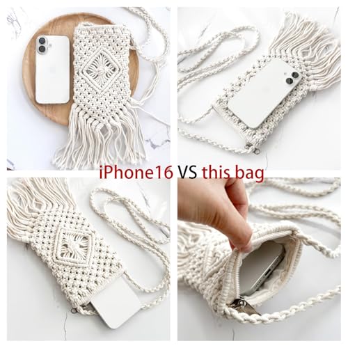 Eiyye Boho Purse Crochet Women's Crossbody Handbags Handmade Purse with Tassel, Lightweight Shoulder Bag Mini Bag3