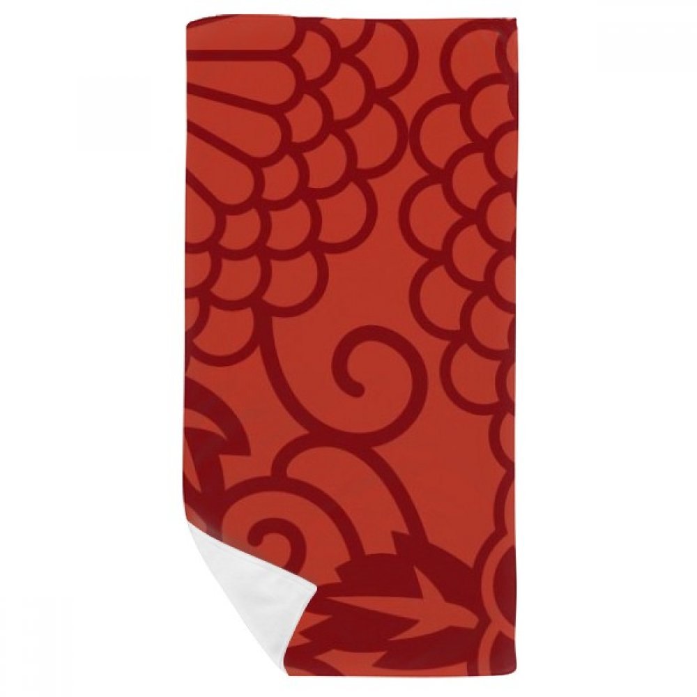Serviette de bain motif asiatique 35x70cm en tissu doux multicolore
