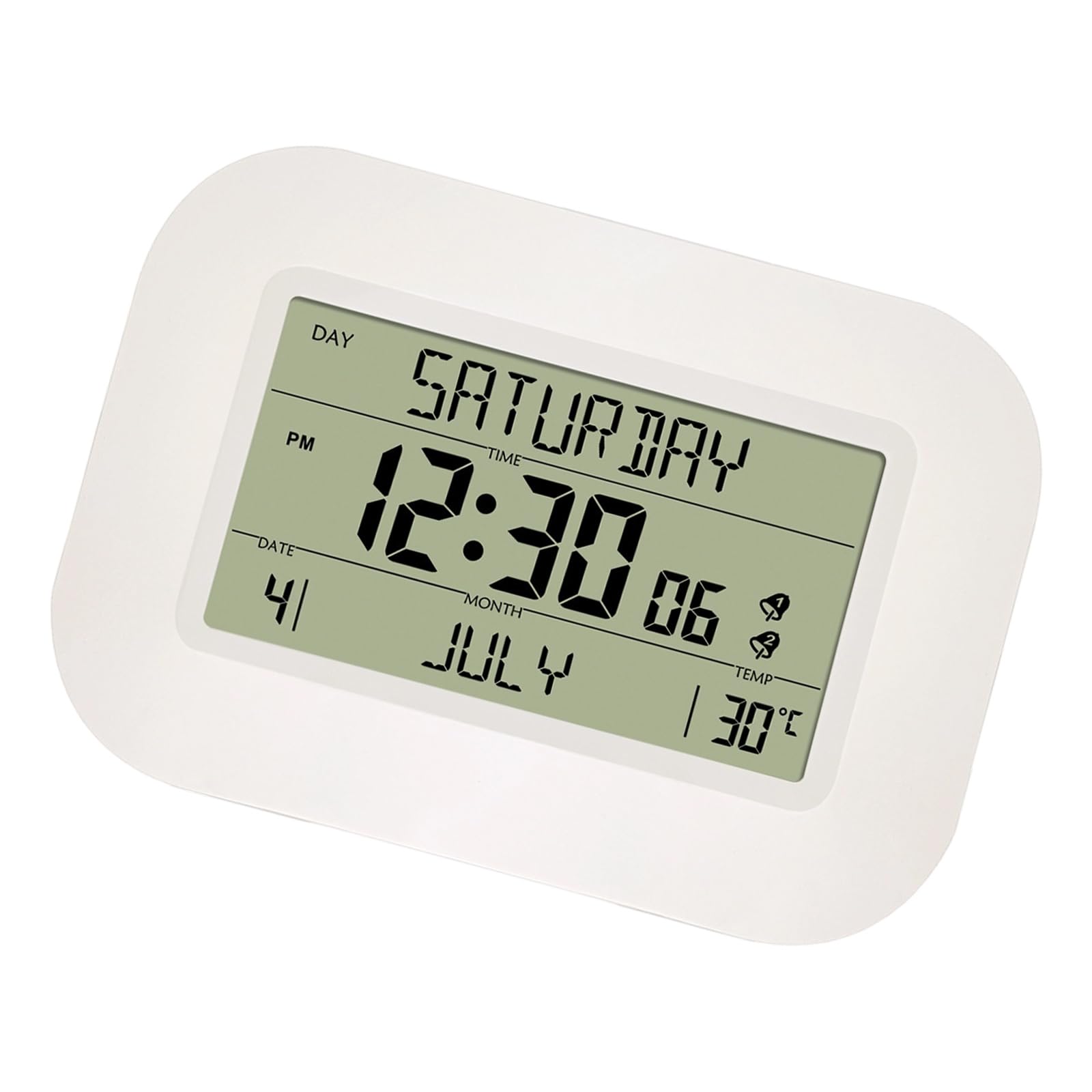 Kangnice Contemporary Digital Clock Including Calendar and Temperature Display 2 Alarms Snoozes FunctionLCD Screen Bedsides Clock Offices Digital
