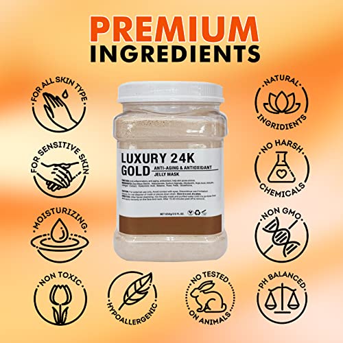 POZTL Jelly Mask Powder for Facials 24K Gold Anti Aging Jelly Face Mask - Image 4