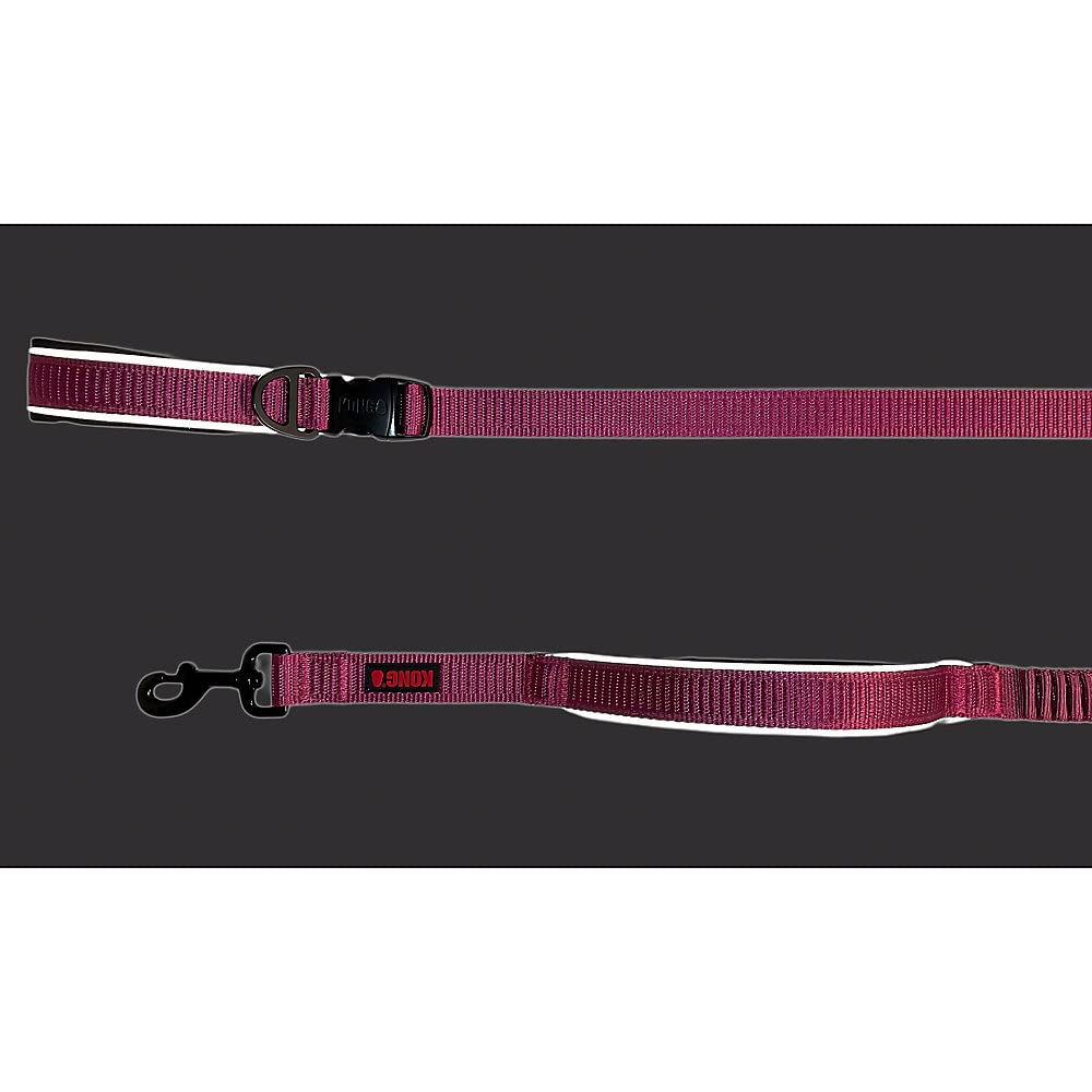 KONG Correa elástica reflectante para perro de 6 pies (rosa)