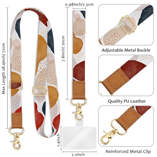 Image of Piefly Cell Phone Lanyard Crossbody Wrist Strap Adjustable for Women Boho | Travel Daily Cruise, Around the Neck, Hands-free, Universal, Fit Keys ID badge, Accessories, Compatible with Most Smartphones