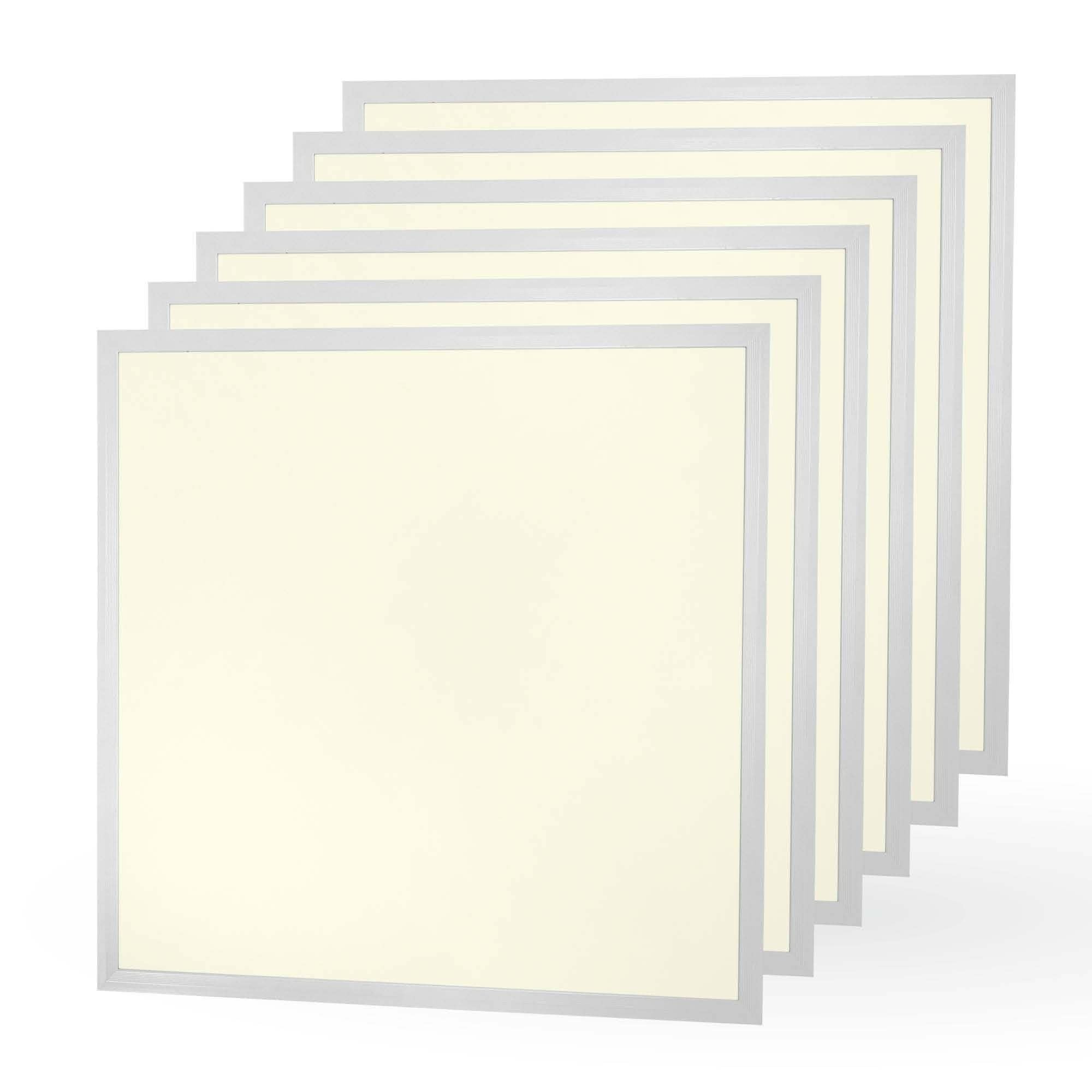Ledvion 3000K - 6X Led Panel, 60X60, 40W, 4000 Lumens, Recessed Grid Ceiling Fixture, Incl. Led Driver White Quick Connector
