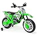 Produktbild INJUSA - Elektromotorrad Cross CR, Batterie 6V, für Kinder +3 Jahre, mit Gummistreifen am Antriebsrad, Stützrädern und Gashebel an der Faust, Geschwindigkeit 5 Km/h, Farbe Grün