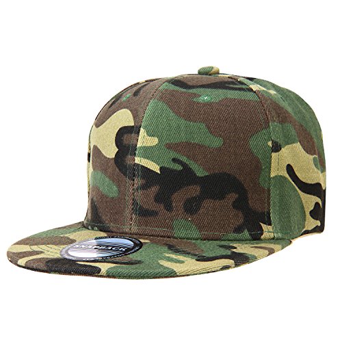 Image of Classic Snapback Hat Cap Hip Hop Style Flat Bill Blank Solid Color Adjustable Size