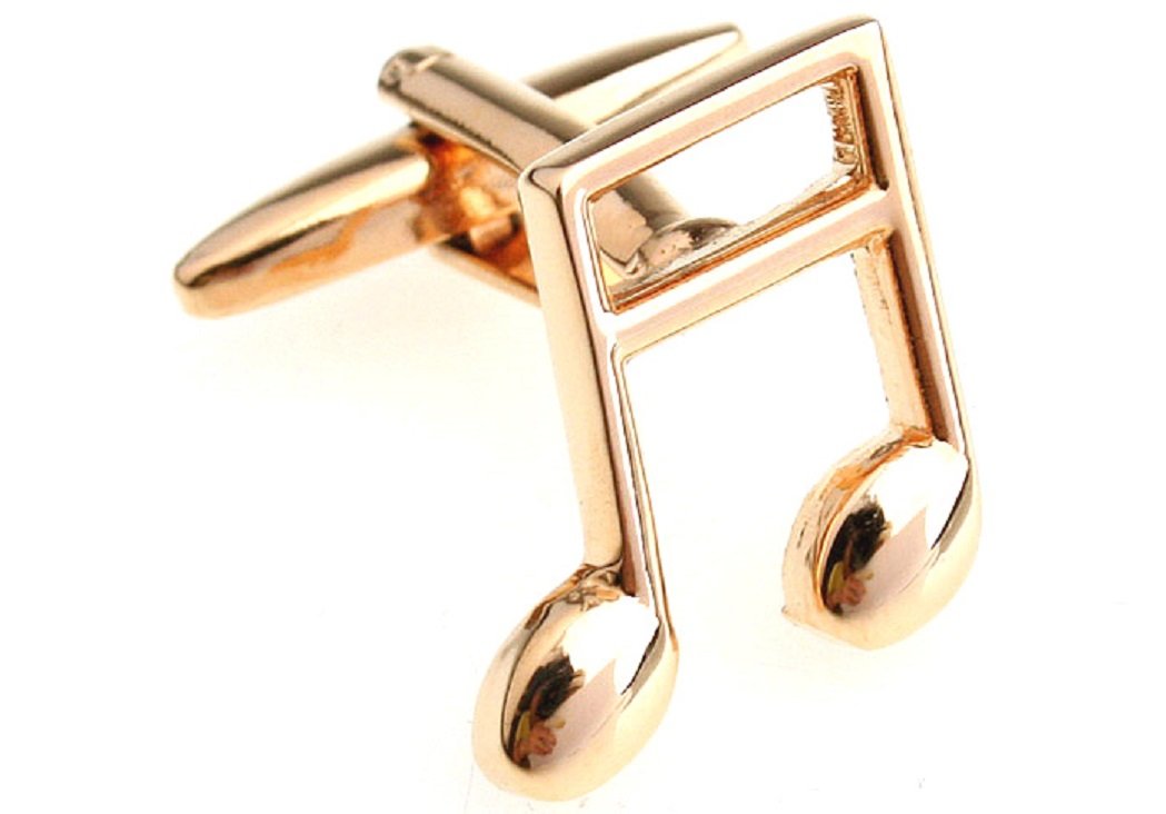 MRCUFF Music Banded Beamed Note Pair Cufflinks in a Presentation Gift Box & Polishing Cloth
