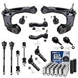 Detroit Axle - 4WD Front End Kit for Silverado Suburban Sierra 2500 3500 HD GMC Chevy, Upper Control Arms Tie Rods Sway Bars Lower Ball Joints Idler Pitman Arms Wheel Lug Nuts Socket Keys Replacement