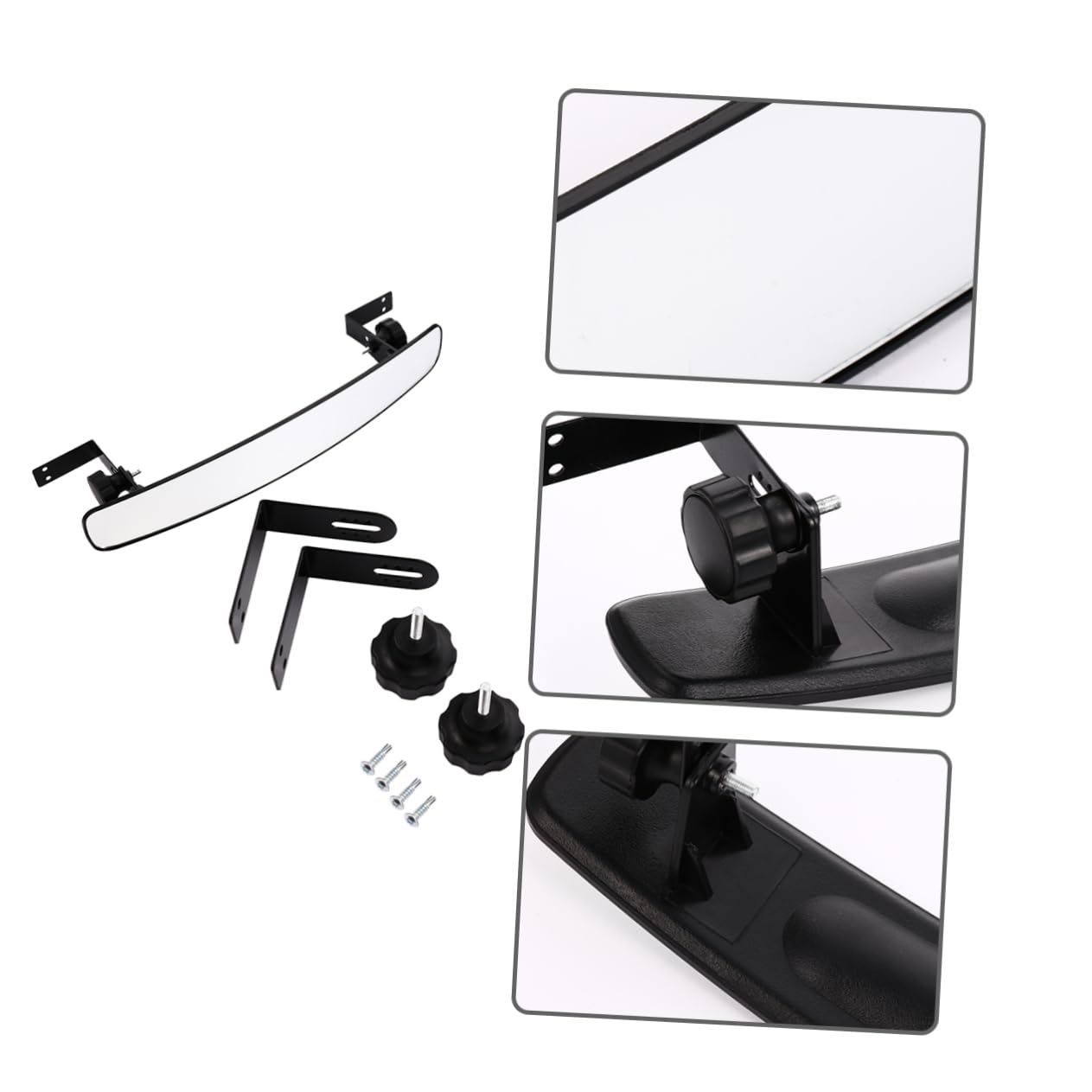 Espejo Retrovisor Auxiliar Central para Coche, Abs y Vidrio Negro | Vista Gran Angular, Mejora la Confianza, Formato Ajustable para Asiento de Seguridad