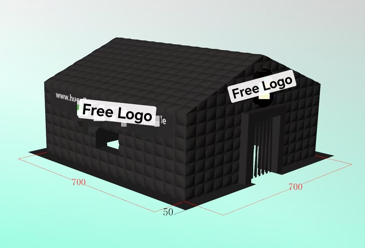ft Czarny klub nocny namiot dyskotekowy z bezpłatnym logo (23x23x13ft z dmuchawą