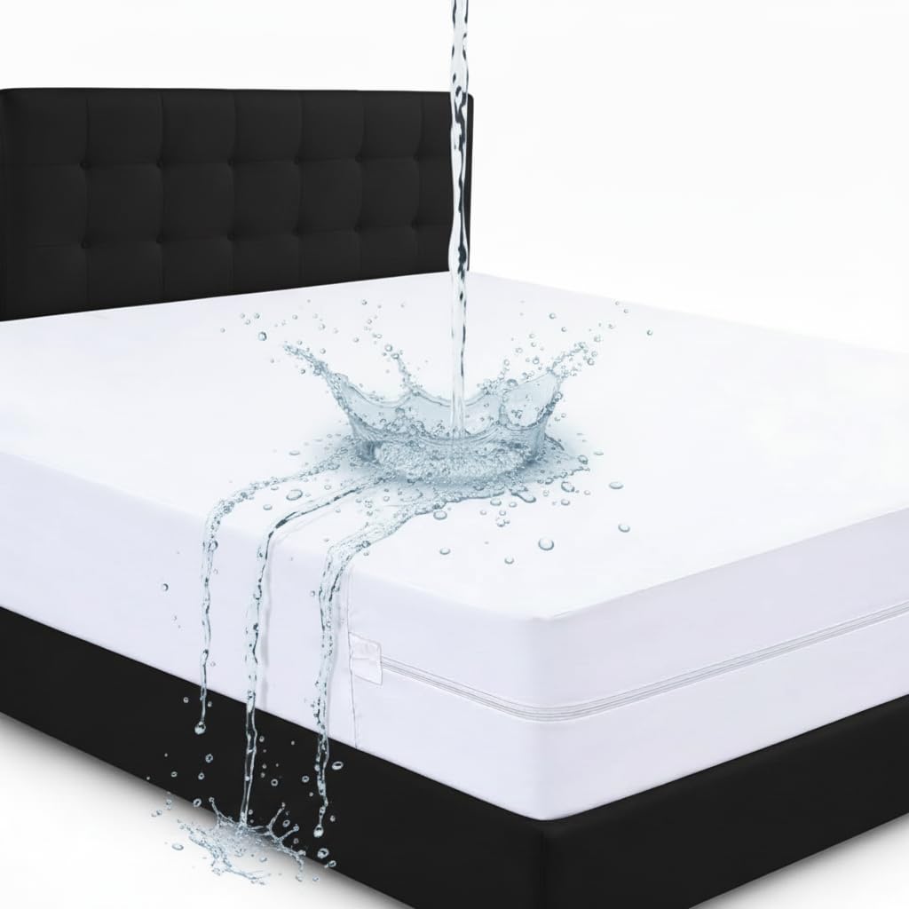 Waterproof Bed Bug Mattress Protector Small Double 122x190 cm | Anti Allergy Mattress Encasement with Zip Closure | 30 cm Deep Zipped Mattress Protector, Hypoallergenic & Noiseless 6-Sided Protection