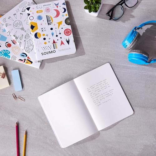 Image of Amazon Brand - Solimo A5 Unruled Notebook | 80 GSM | Easy to Carry | Suitable for Sketching or Doodling, To-do lists & more | Set of 4 | Matte Finish | Floral Design (60 Pages Each)