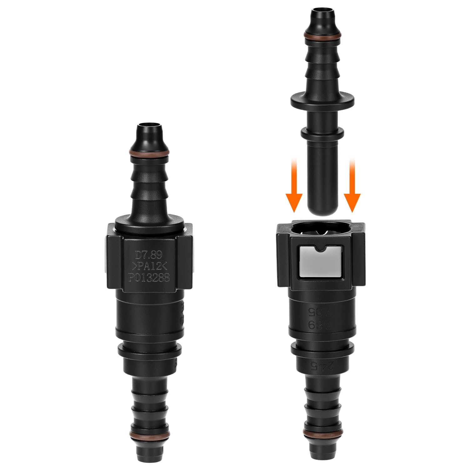 QWORK 2 sztuki 7,89 mm do 8 mm złącze przewodów paliwowych z nylonu, szybkozłącze