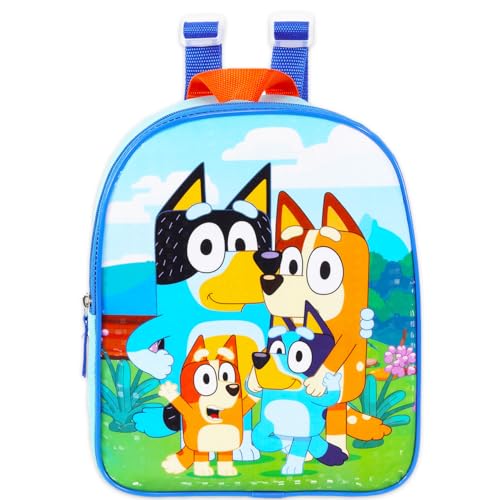 Bluey Mini Backpack for Kids - Bundle with 11" Small Bag for Girls Plus Water Bottle, Stickers, More | Bluey Backpack Purse Set3