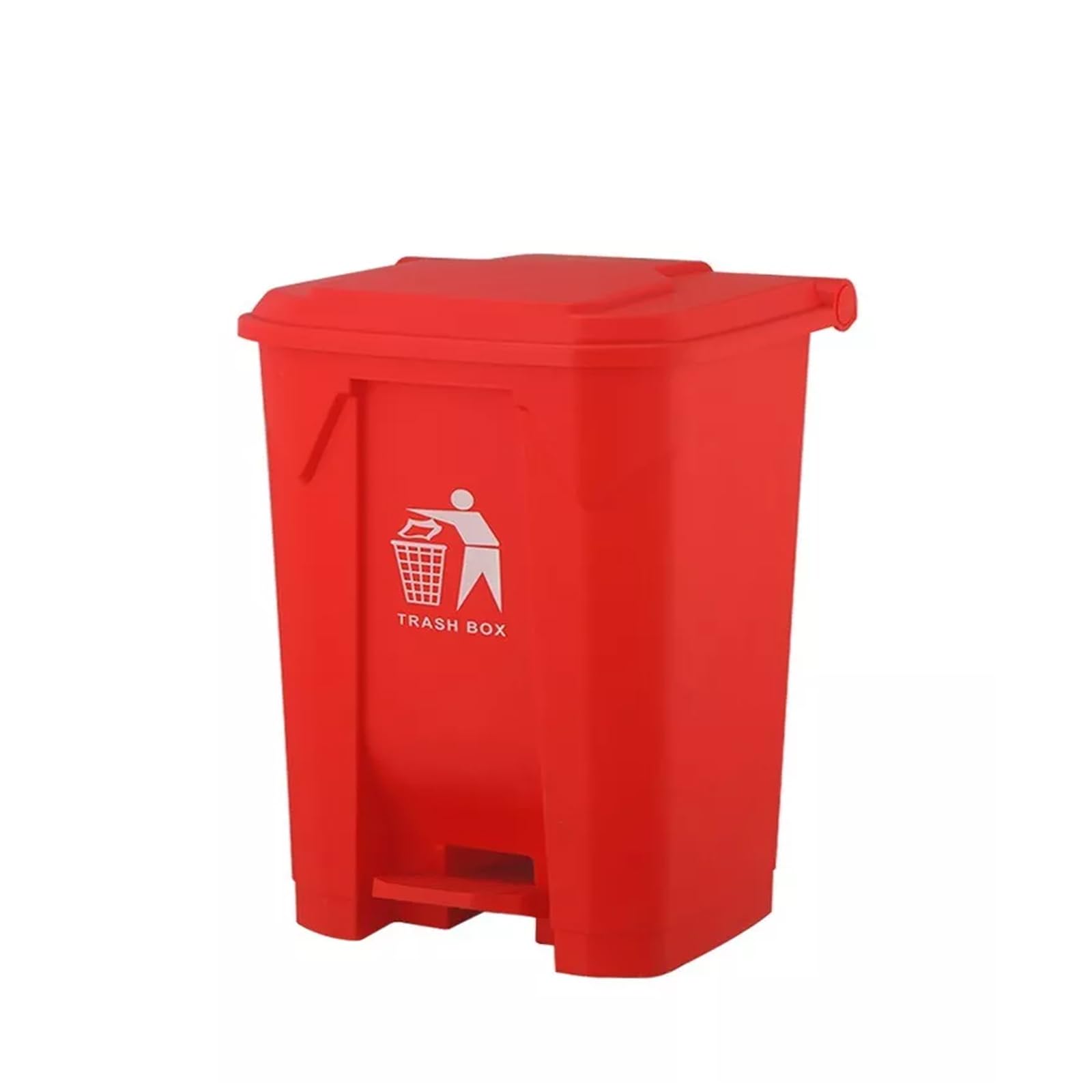 30L 50L 80L Recycling Dustbin Rubbish Pedal Bin Waste Trash Kitchen Indoor Outdoor Rubbish and Waste Bin with Pedal Home Office (30 Litre Red)