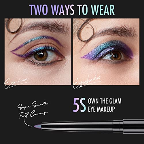 Bepholan Eyeliner Pencil,Purple Eyeliner,Colored Eyeliners,Metallic Eyeliner,Blue Purple Shifting Colors Glitter Waterproof Eyeliner,24H Long-Lasting Eyeliner Pen,Purple-Blue Shifting (Northern Light) #TOP4
