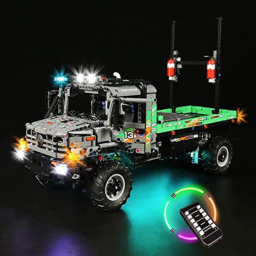 FYHCY Upgrade Fernbedienung Led Licht Set für Lego 42129 Technic 4x4 Mercedes-Benz Zetros Offroad-Truck, LED Beleuchtung…