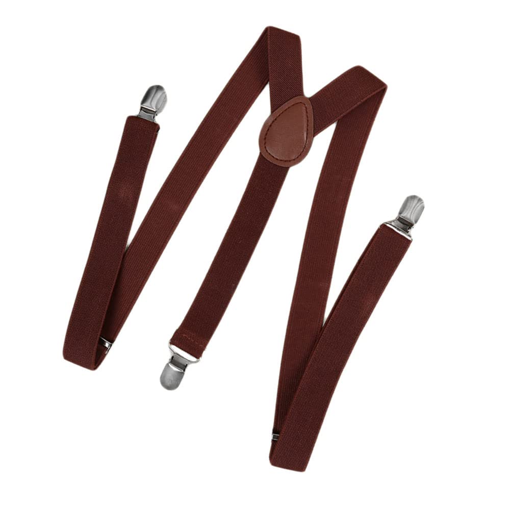 GenericMen Women Clip on Suspenders Elastic Y-Shape Back Formal Uni Adjustable Braces