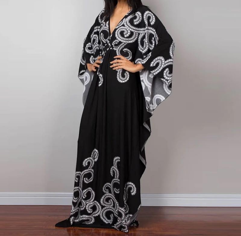 Copricostume Vestito Caftano Lungo Donna Mare Woman Boho Chic Kaftan COV0276