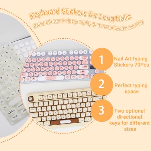 Pegatinas para Teclado de Silicona para Uñas Largas miniatura 6