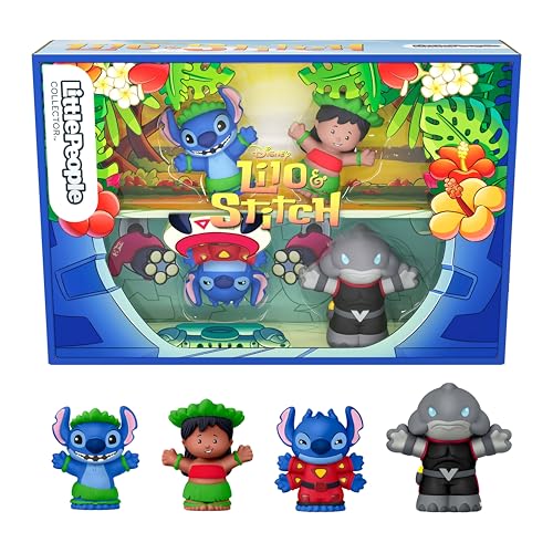 Little People Collector Fisher-Price Disney Lilo und Stitch Sonderausgabe für Erwachsene und Fans, 4 Figuren in Einer zum Ausstellen geeigneten Verpackung, JFC77, [Mehrfarbig]
