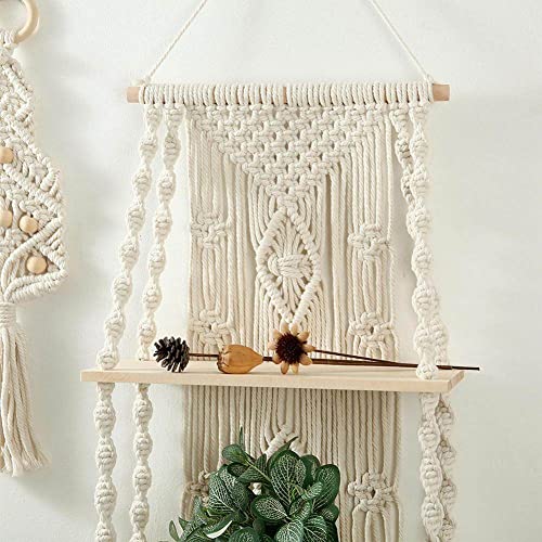 Étagère murale en macramé pour plantes et déco bohème moderne