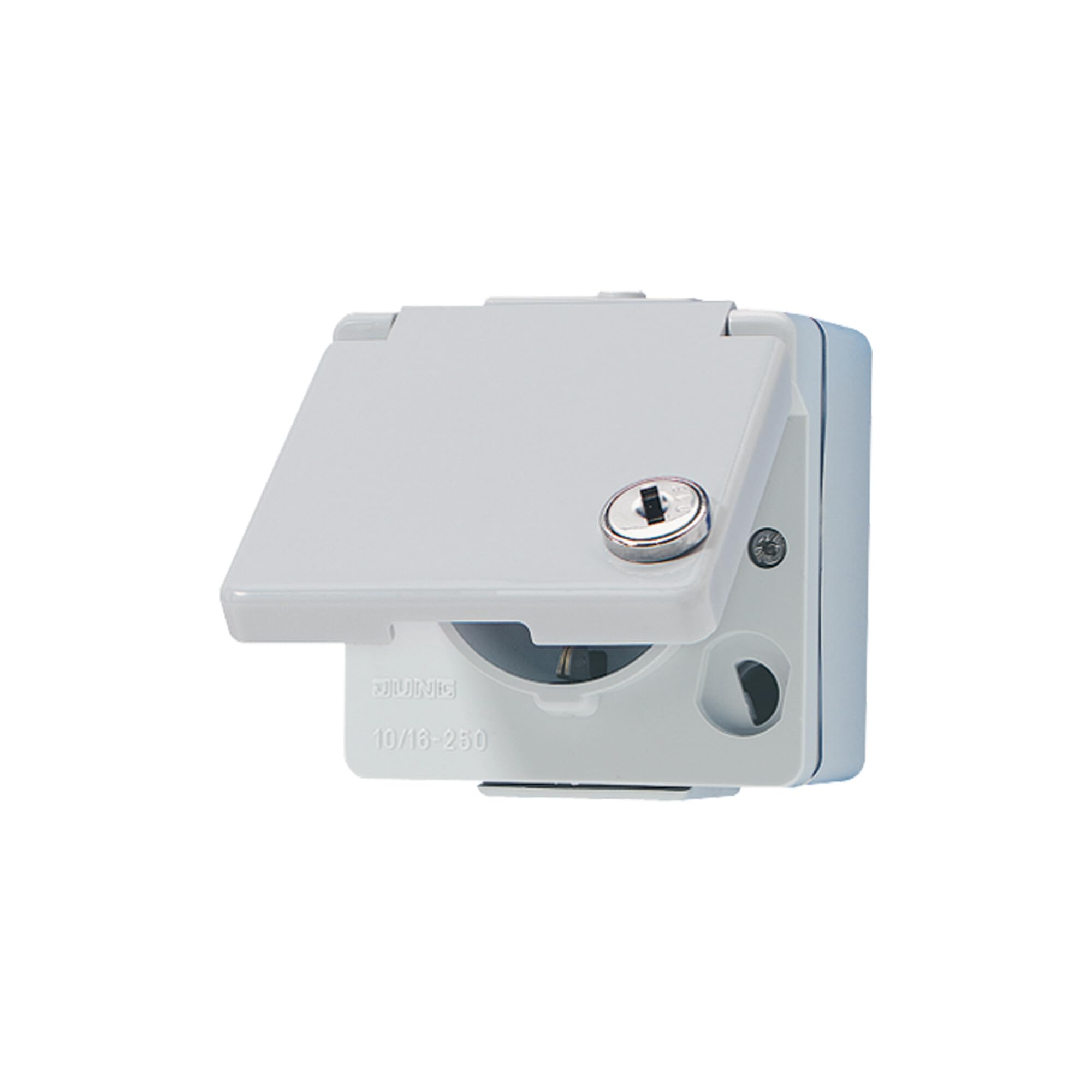 Prise Schuko Jung 620 WSL pour éviter le vol d'électricité avec serrure clé