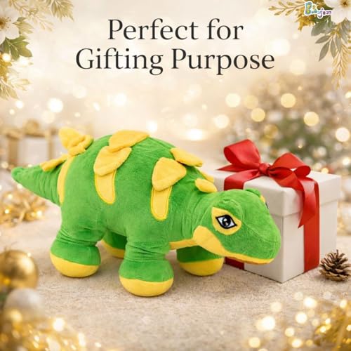 Image of Dinosaur Soft Toy (53CM) Cartoon Green Plush Stuffed Animal| Baby Plush Toy Stuff Toy | Cute Cuddly Dino Teddy for Kids and Babies | Huggable Soft Toy Birthday Gift for Boys and Girls Kids